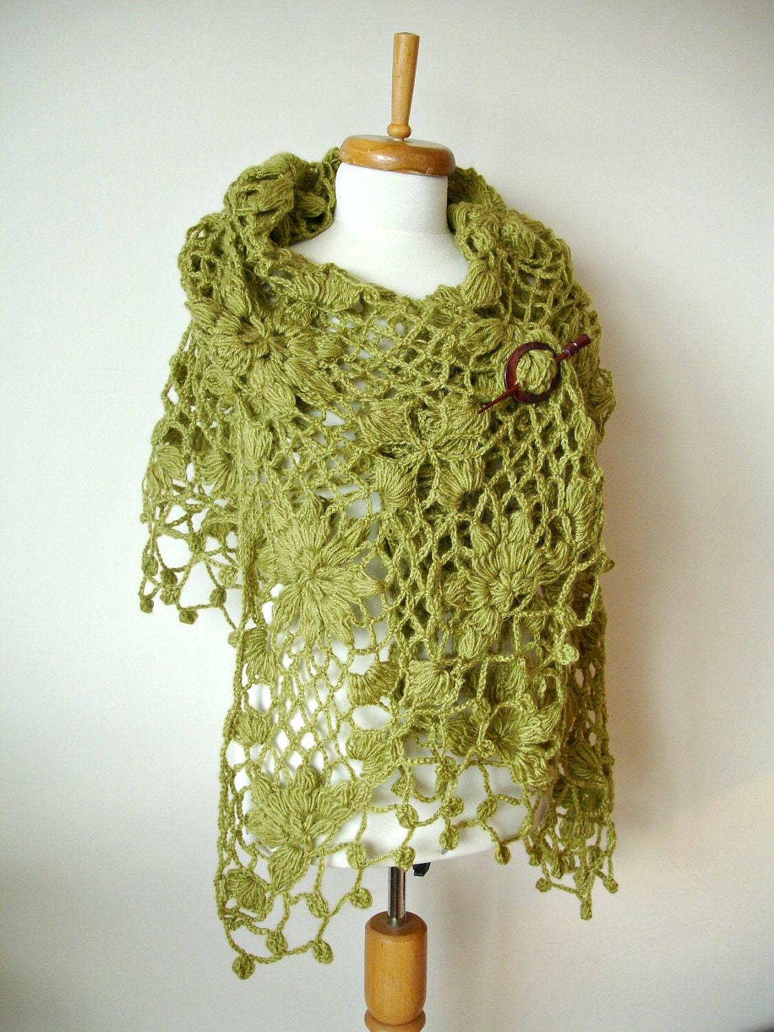 Olive Green Mohair  Shawl By Crochetlab,   New Collecton ,  Mohair Triangle Shawl, Ready To Ship