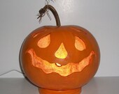SALE /  Gourd Light Jack-o-Lantern Hand Painted Gourd Light,Halloween