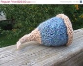 ON SALE Knitted preemie, doll or bear hat in blues - BitsOfFiber