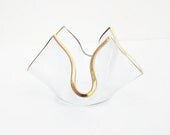 Annie Glass Art Votive Handkerchief Style Vintage 24K Gold Finish - jarmfarm