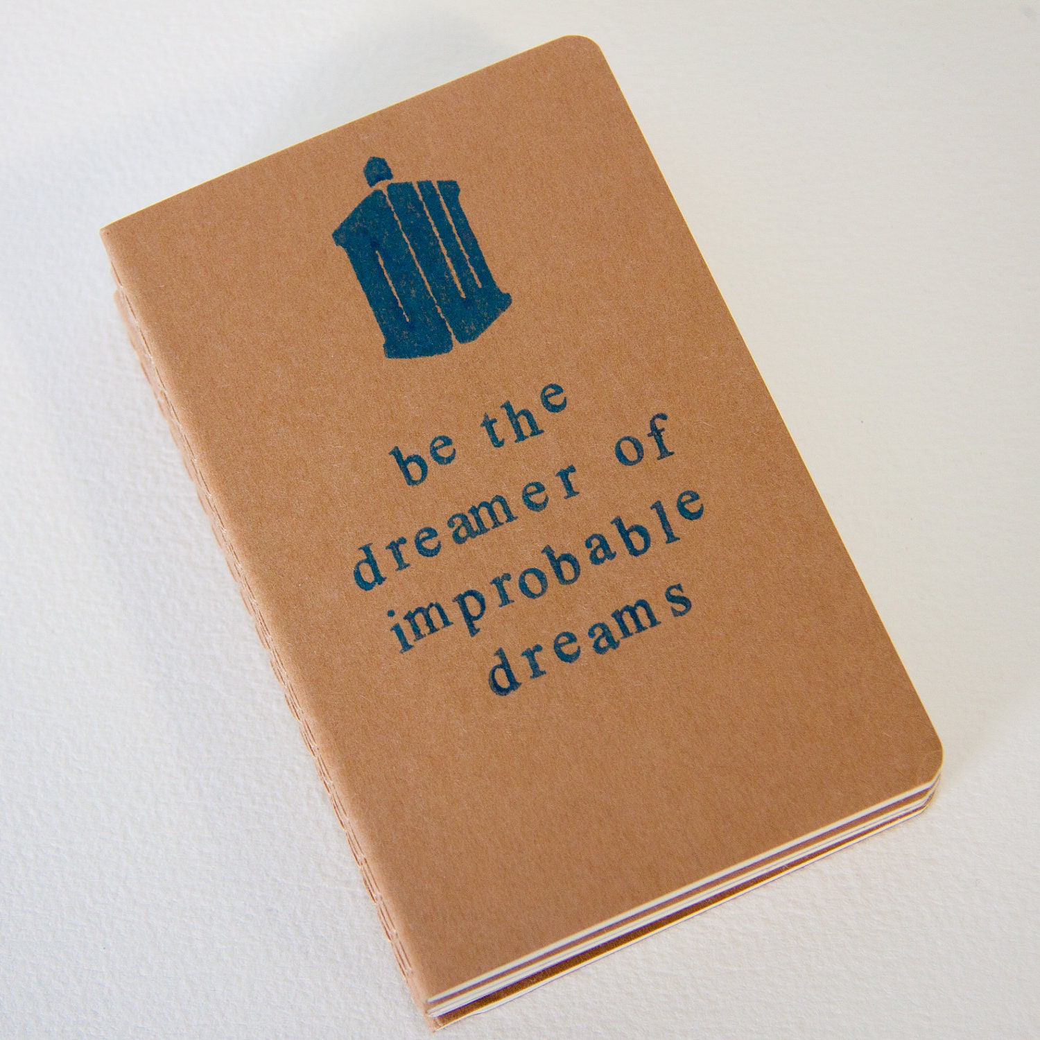 dreamer of improbable dreams DW - hand stamped moleskine notebook pocket size