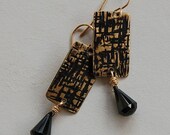 Black Melanite Garnet Earrings