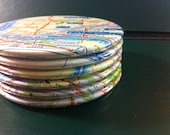 Johannesburg city map coasters - Johannesburg city street map, South Africa, Africa (Set of 6)