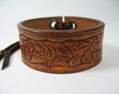 Corset Tie Leather Wristband Cuff Bracelet  Distressed Red Wrist band Arm Wrap BOHO Jewelry