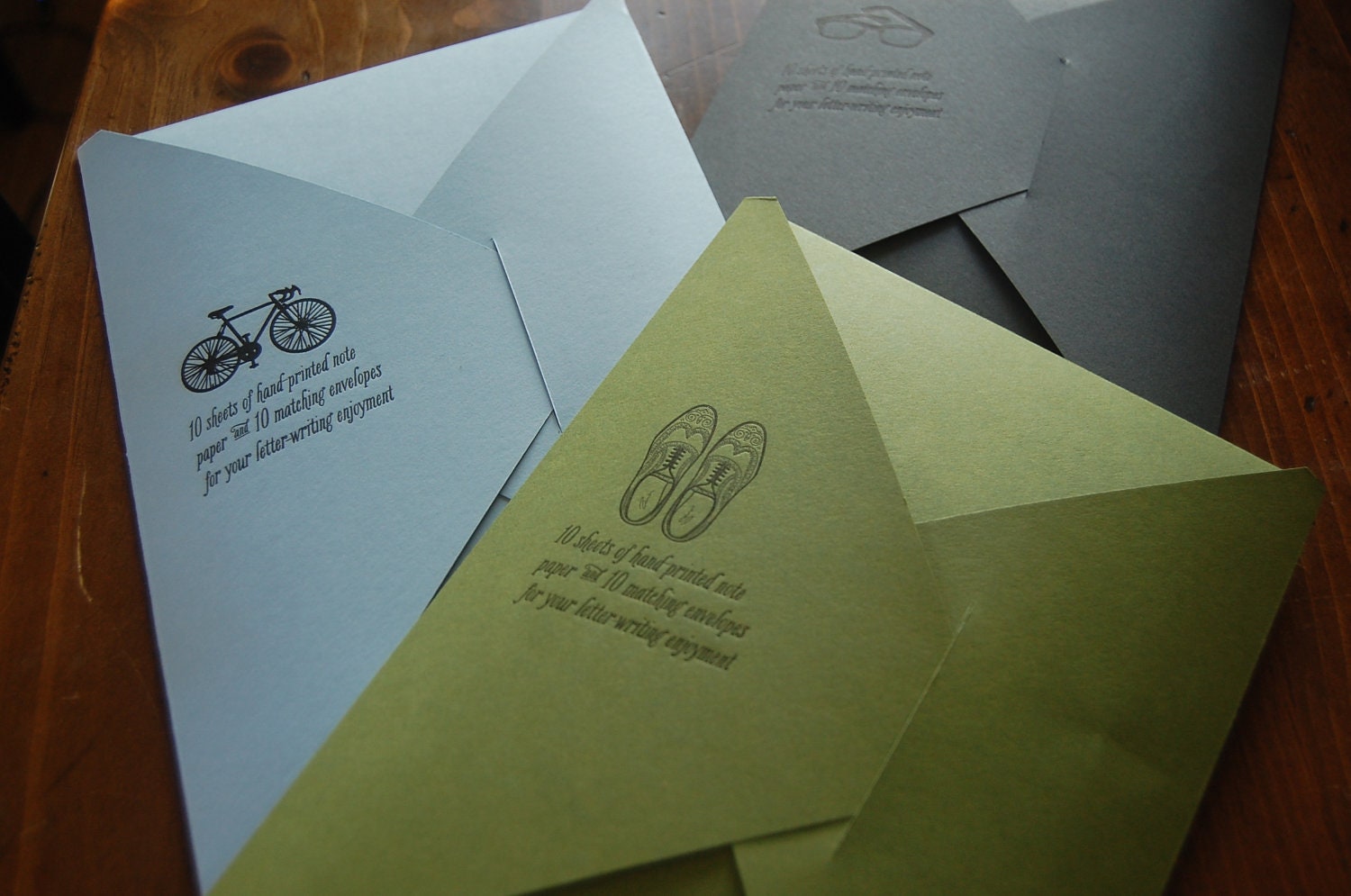 Letterpressed Note Set - 10 sheets of note paper & 10 envelopes