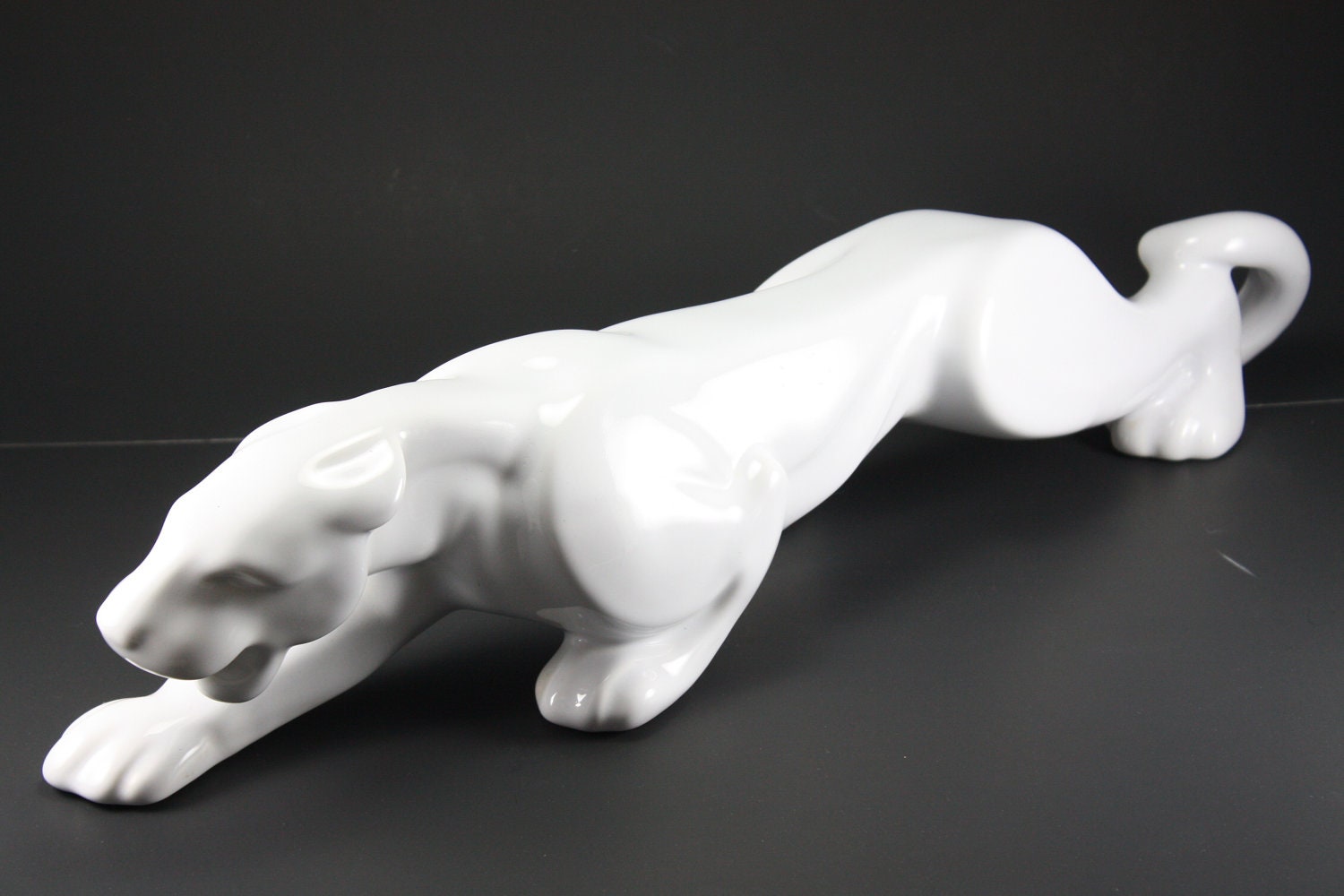 White Ceramic Tiger Figurine Large