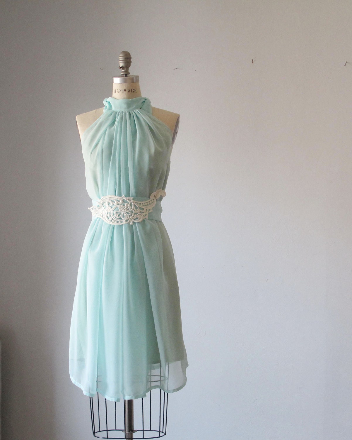 Dress Romantic Bridesmaids Wedding Dreamy Misty Aqua blue / pale mint green Soft Heavenly Chiffon