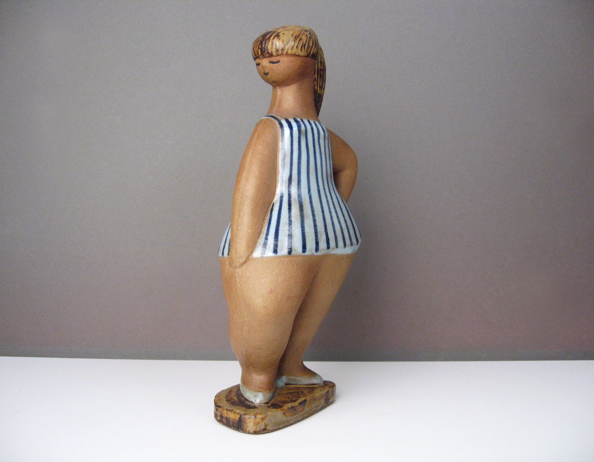 Lisa Larson Dora ABC Girls Series for Gustavsberg Sweden Mid-Century Scandinavian Figurine / Ceramic Sculpture