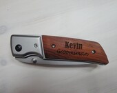 Hunting Knife,Engraved Groomsmen Gift, Engraved Rosewood Hunting Knife with LED Light, Personalized Groomsmen Gift, Gift for Groomsman