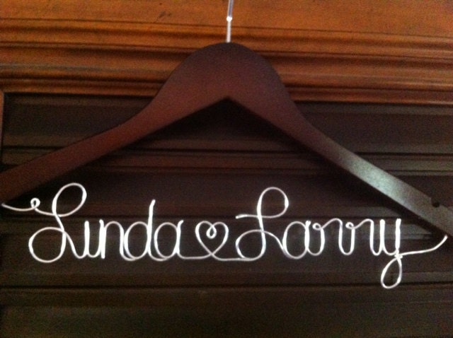 Personalized bridal  hanger, "you and Me" custom bridal hanger, ROMANTIC style.