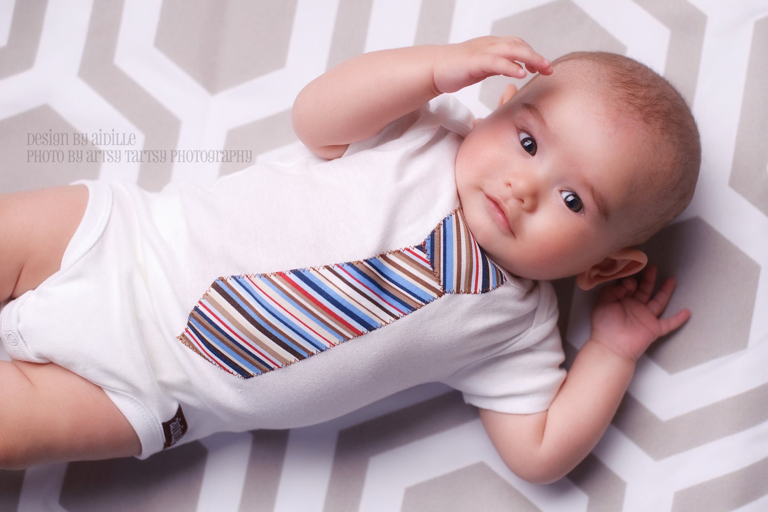 Baby Boy Tie Shirt Bodysuit Applique Tie Baby Shower nb 3m 6m 9m 12m 18m Ready to Ship