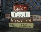 Teacher appreciation wood blocks-personalized blocks-teacher gift