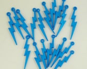 Bright Blue Lightning Bolt Charms - NeonNarwhal