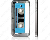 iPhone 4 and 4S Blue Cassette Skin