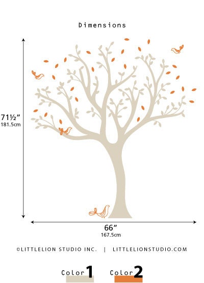 Tweet Tree Wall Decal - Birds tree decal - Kids Room Wall Decor