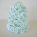 Boy Newborn Baby Hat in Blue, Green, and White Granny Style