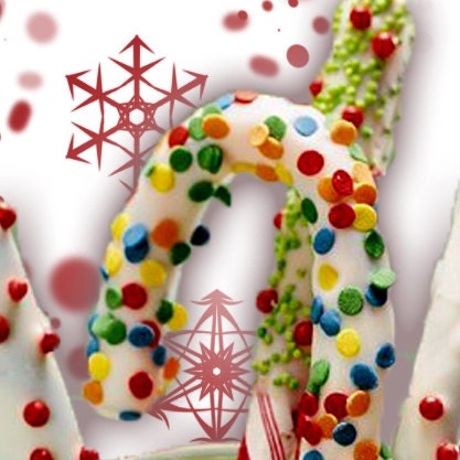 Etsy Banner Shop Banners Avatar Set - Candy Canes and Sprinkle Custom Logo Professional OOAK - christmas, candy, chocolate, snowflakes, snow