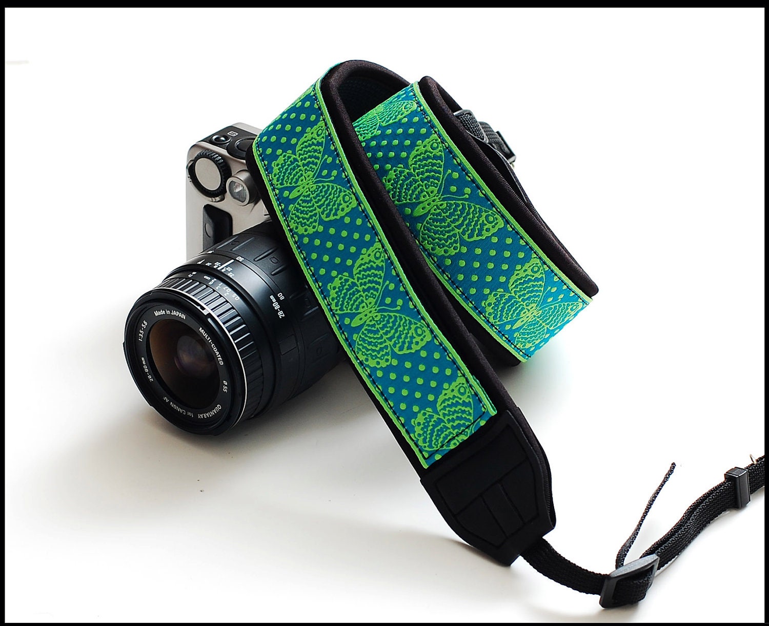 A different type of SLR camera strap  - Butterfly Garden Camera strap