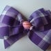 Purple and Lavender Plaid Girls Hair Bow, Hair Clip