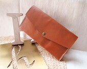 Personalized Long Zipper Wallet - Leather - Hand Stitched