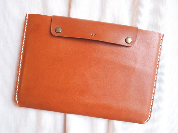 Personalized iPad Mini Case - Back Pocket -  Leather - Hand Stitched