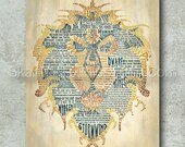 11x14 Warcraft Alliance Lion Poster Art Print  -Print Only