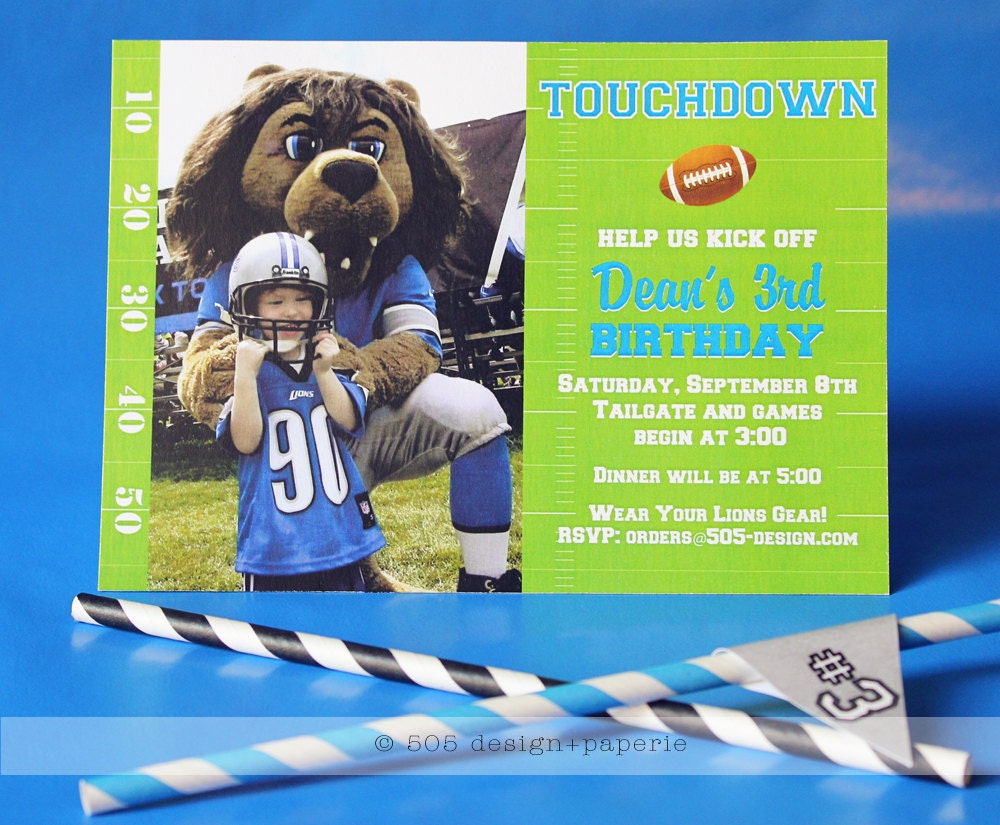 Printable Photo Football Invitation Customized with your Teams Colors by 505 Design Paperie Il_170x135