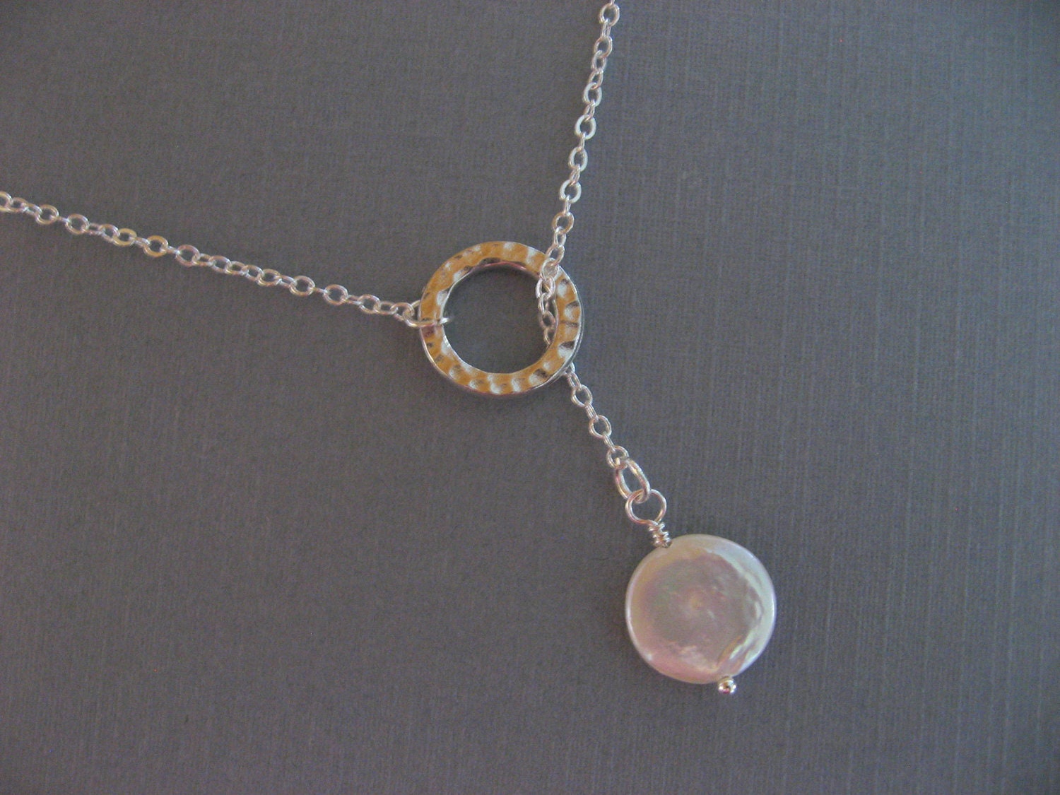 Pearl Lariat Necklace, Pearl Necklace, Everyday Casual or Bridal, Bridesmaid gift