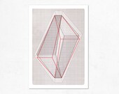 Box. Illustration print 8.27 x 11.70 (A4). Geometric&modern style.