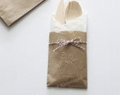 Table Settings Wedding 10 Flatware Bags Wood Utensils Cutlery Rustic Birthday Party Baby Bridal Shower Favors Embossed Paper Goods