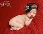 Baby headband, newborn headband, adult headband, child headband and photography prop The single sprinkled ELEGANT FEATHER bow headband