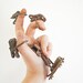 Six Vintage Metal Clasps Rusty Industrial Rustic Patina Silver Brown Salvage Vintage Supply Mixed Media Assemblage Set Collection