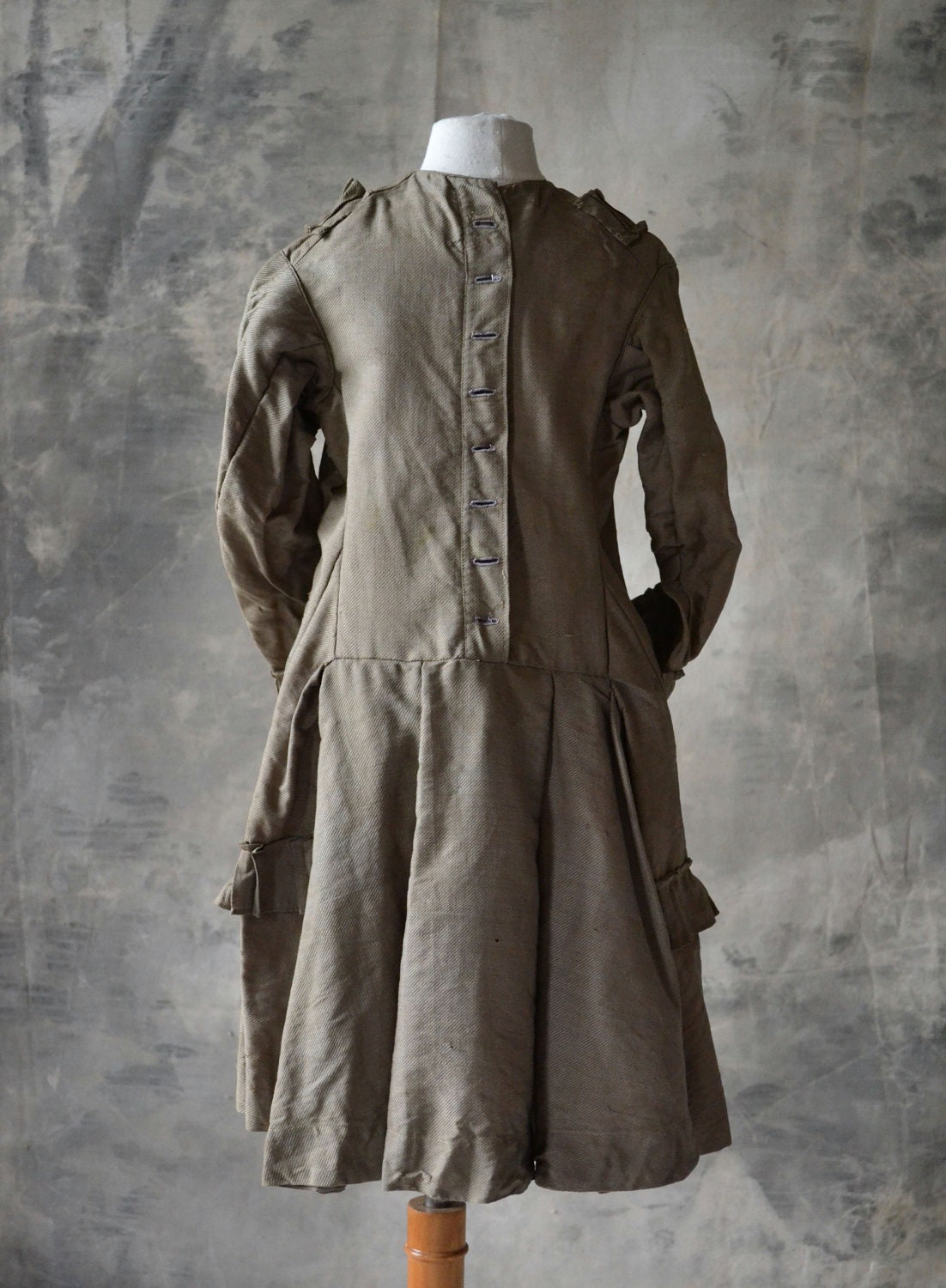 1800s Childs Dress, linsey woolsey.