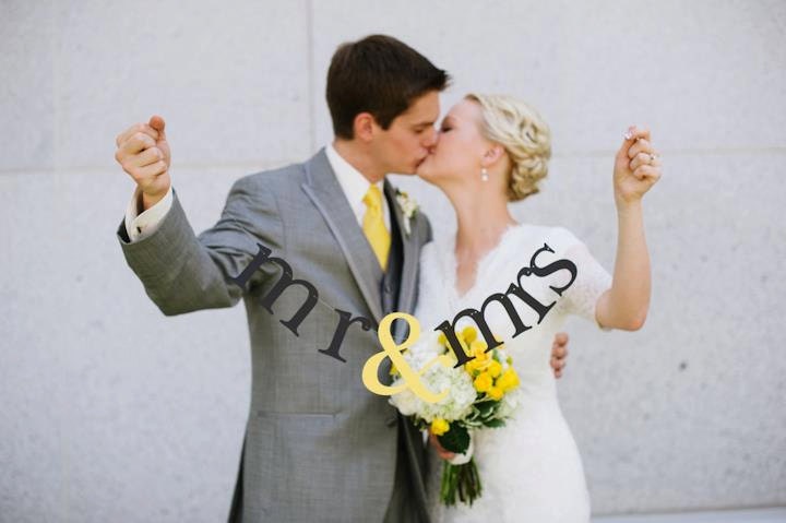 SHIPS PRIORITY.  3 Banners.  mr & mrs / thank you / just married.  Wedding Decorations.  Photo Prop.
