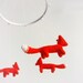baby crib mobile / orange foxes mobile - FIRE FOXES - made to order