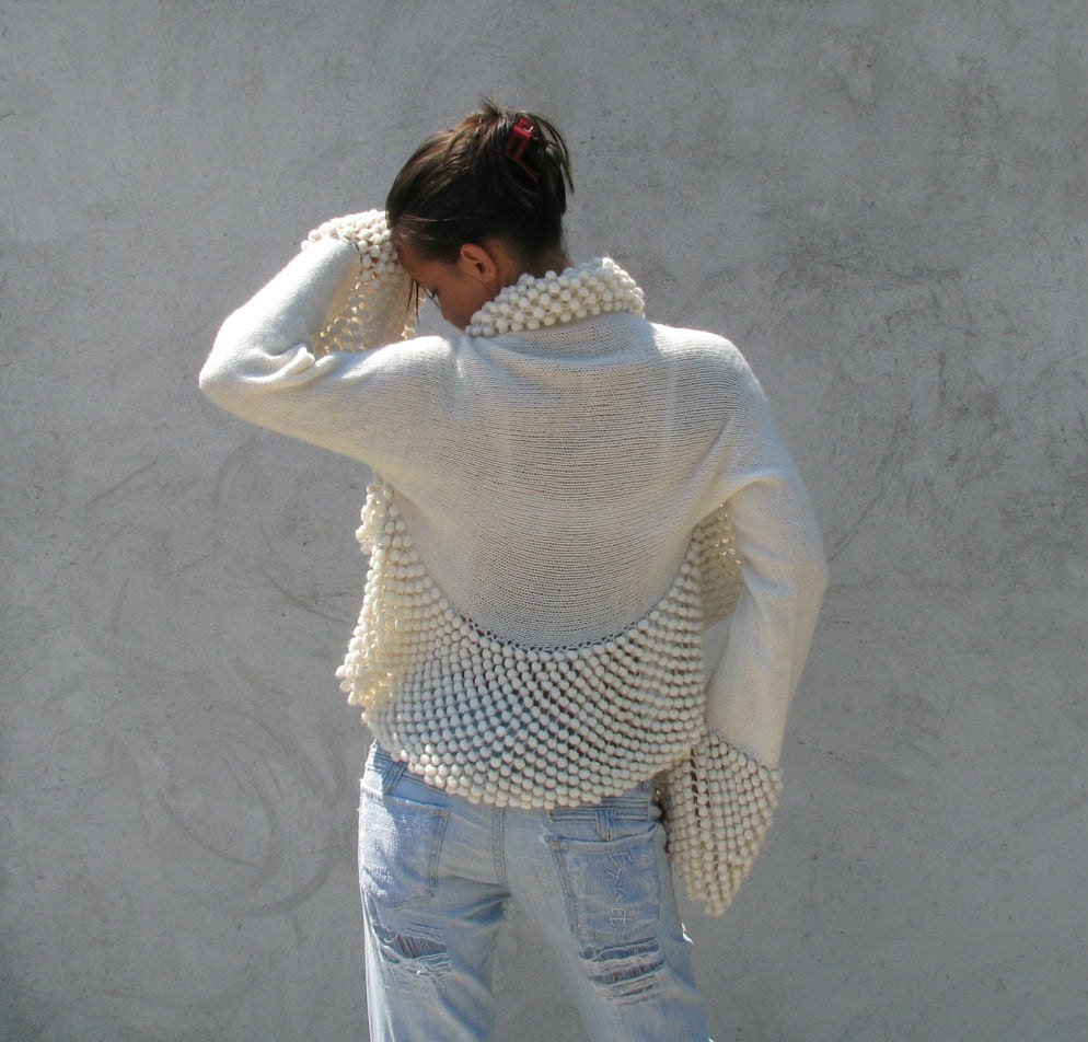 Sunshine Weddings Bridal Accessories Shrugs & Boleros ivory white knit/crochet