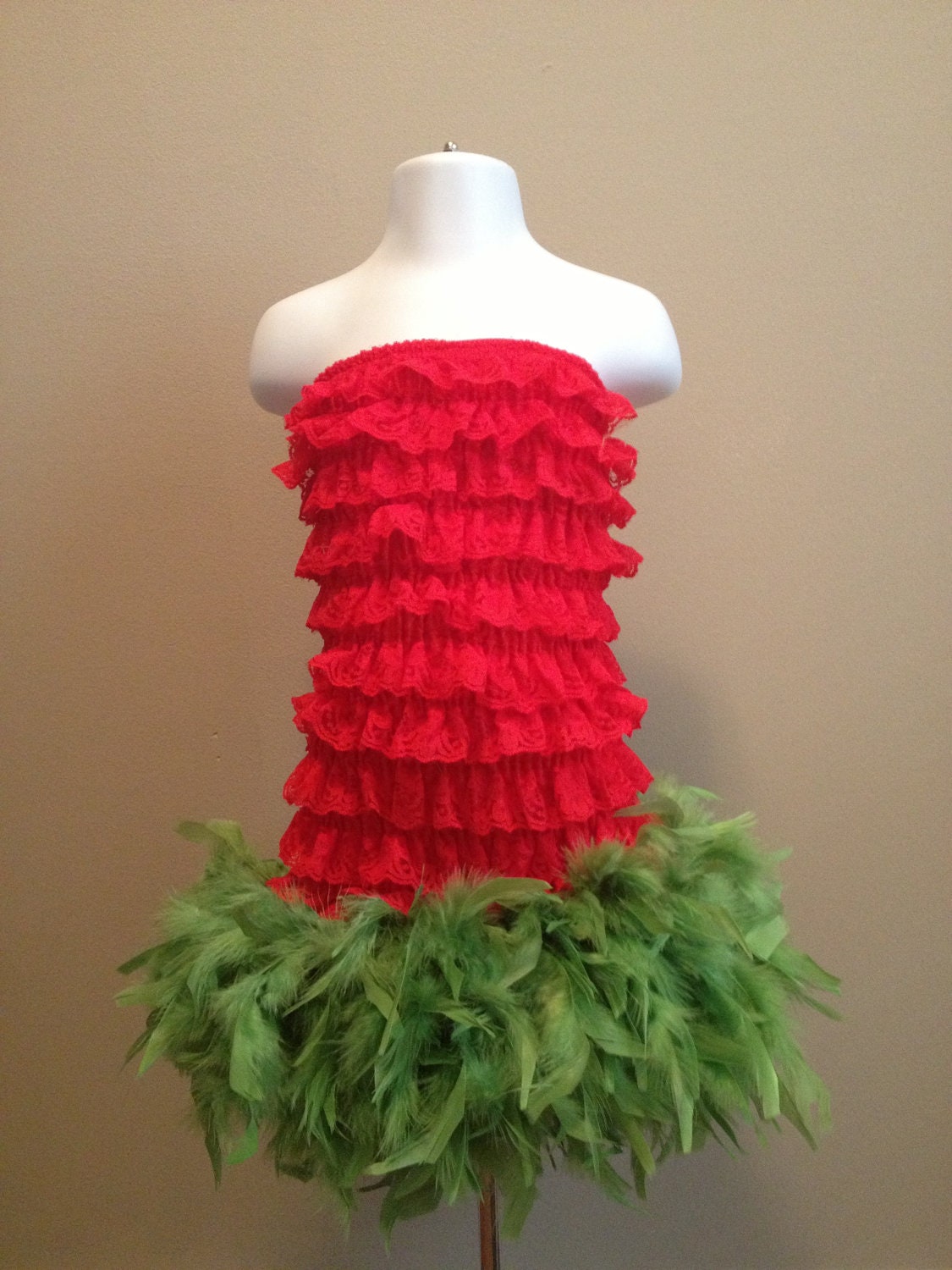 SALE-Ruffle My Feathers - Merry Grinchmas - Christmas Dress - OOAK - Couture Lace Petti Dress (Size 2T-3T) Ready to Ship
