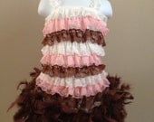 SALE-Ruffle My Feathers-Neopolitan-OOAK Couture Feather Dress (Size 4T-5T) Ready to Ship