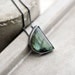 Labradorite Necklace, Peacock Teal Green Blue Flash Labradorite Half Moon Oxidized Sterling Silver Necklace Labradorite Jewelry - Sojourn