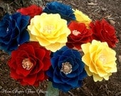 Handmade Paper Flowers - Wedding Flowers - Stemmed - Custom Orders - Wide Variety Of Colors -Set of 12 Il_170x135