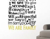 In This House -Vinyl Lettering custom removable decal  family wall art  words graphics Home decor itswritteninvinyl