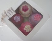 Play Cupcakes set of Four, pretend Food crocheted
