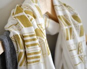 LIMITED EDITION - Infinity Scarf - Gold Badges on Cream