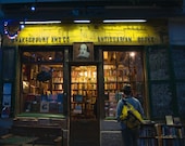 Paris Photography - Finding Shakespeare - Bookstore - Fine art photo - Street photography - yellow, green, gold - unisex gift - 8x10 or 8x12
