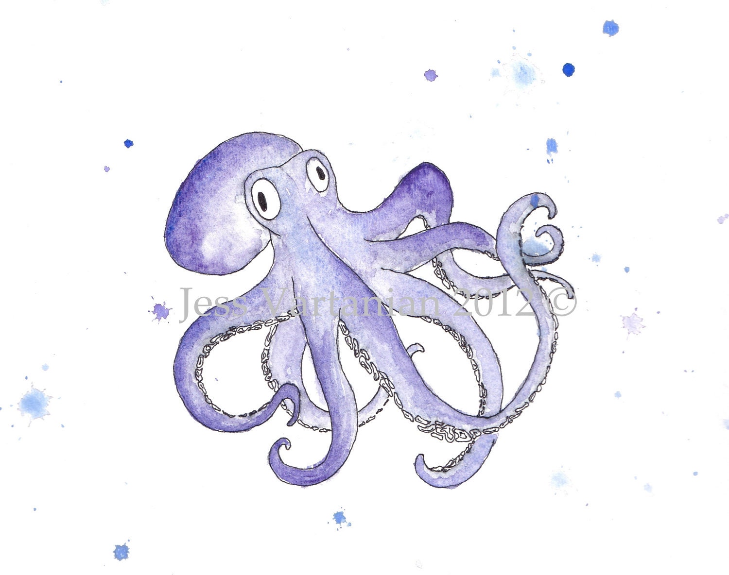 Octopus Watercolor Illustration