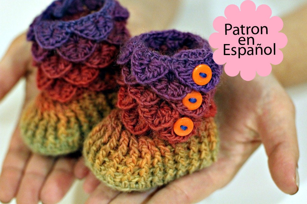 Patron CROCHET Botitas Bebe Puntada Cocodrilo (Tallas de bebe) - Patrón de crochet electronico - Permiso para vender artículos terminados