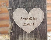 Personalized Rustic Wood Journal or Advice Book for your Wedding - with Personalized Heart - Go Rustic Designs