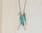 Silvertone Turquoise Necklace Fringe Under 25 Simple Jewelry Bohemian Ethnic Tribal