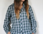 Awesome Blue and Green Plaid Women's Wrangler Shirt