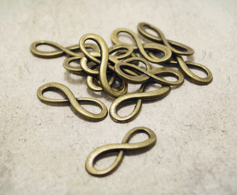 10pcs Antique Bronze Double-sided Infinity Sign Symbols Charms Q25-Rd